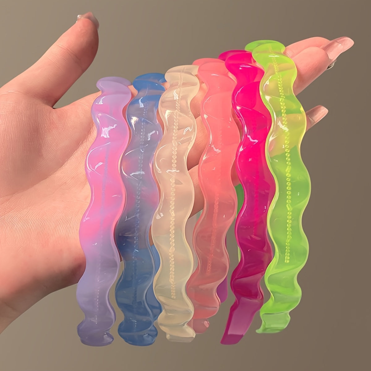 Hairband for Women in Jelly Color, Face Washing, Hair Pressing, Teeth, Waves, Anti-slip Headband, Women's Outing, Versatile Hair Clip, Temperament Headwear